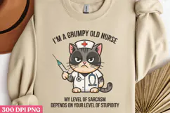 I'm A Grumpy Old Nurse PNG, Funny Animal Jokes sublimation Product Image 3