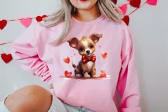 Cute Valentine Dog Clipart, Valentines Day Dog Clipart Product Image 2