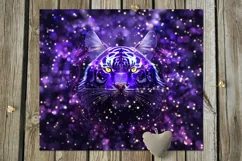 Neon Cats, Tiger, Lynx | Sublimation skinny tumbler designs Product Image 2