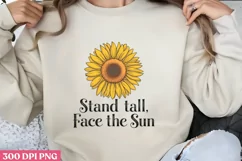 Stand Tall, Face the Sun PNG, Sunflower Quote Collection Cli Product Image 1