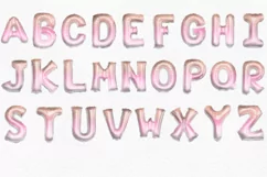 Pink and Gold Glitter | Balloon Alphabet Clipart PNG Product Image 2