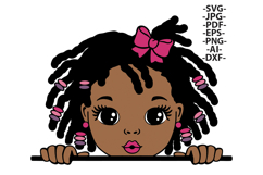 Cute Afro Girl with Braids SVG | Black Girl Head Clipart Product Image 2