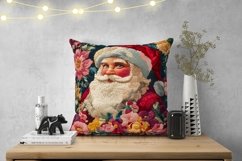 Embroidery Santa Claus Pillowcase, Knitted Santa Pillow PNG Product Image 2