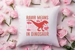 Rawr means i love you in dinosaur SVG, Retro Valentine SVG Product Image 2