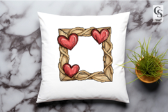 Rustic Heart Wooden Frame Illustration Clipart PNG Product Image 3