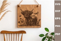 Highland cow Design, Cutting board SVG, Laser cut, Cricut Product Image 2