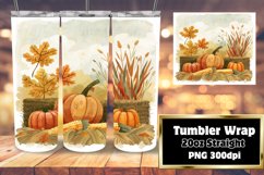 Fall Landscape Tumbler Wrap | 20oz Watercolor Pattern Product Image 1