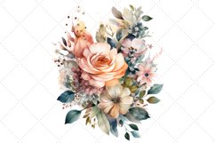 Cute Watercolor Floral Bouquet Clipart Product Image 2