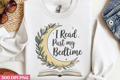 I Read Past My Bedtime PNG, Book Reader Sublimation PNG Product Image 3