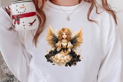 Gold Christmas Watercolor Clipart Sublimation, Christmas PNG Product Image 2