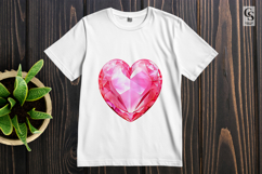 Pink Crystal Heart Gem Clipart Sublimation Png Product Image 2