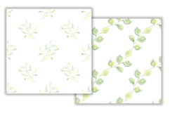 Leaves Green Seamless Pattern Watercolor Greenery Eco Product Image 2