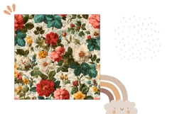 Floral Pillow Design, Vintage Flowers Pillow Case PNG Product Image 2