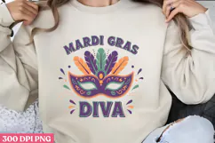 MARDI GRAS DIVA PNG, Mardi Gras Sublimation PNG Product Image 1