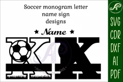 Football or Soccer Capital Monogram Letter K SVG Product Image 3