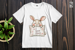 Cute Bunny Sleep Clipart PNG Product Image 2