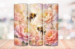 Bumble Bee 20 OZ Skinny Tumbler Wrap Sublimation Png. Product Image 2