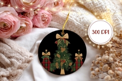 Rustic Christmas Tree Ornament, Christmas Round Ornament Product Image 2