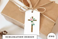 Watercolor Floral cross sublimation Png Product Image 2