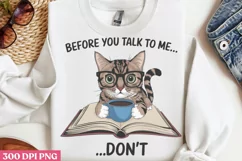 Before You Talk to Me PNG, Funny Cat Sublimation PNG Product Image 1