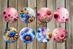 Impressionism sunflowers | Fairy Round earring sublimation Product Image 2