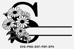 Daisy Monogram Split Letters SVG Laser Cut Files, Font SVG Product Image 2