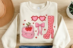 Coquette Valentine Sublimation PNG - Retro Heart Cake &amp; Leop Product Image 2