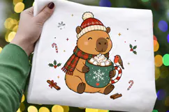 Cute Christmas Capybara PNG Clipart, Cozy Winter Capybara Product Image 5