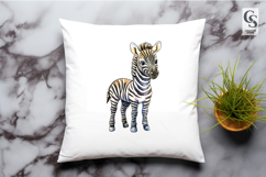 Watercolor Baby Zebra Clipart PNG Product Image 2