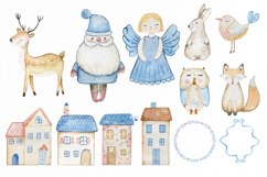 Watercolor Scandinavian Christmas Clipart Product Image 2