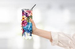 Skull and flower watercolor tumbler wrap sublimation Product Image 2