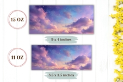 Sky Mug Wrap, Pink Clouds Mug Design, Sunset Mug Print Product Image 2