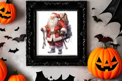 Watercolor Santa Claus Sublimation Clipart, Santa PNG Product Image 2