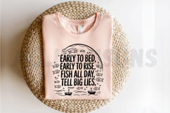 Fishing Quote Graphic Early To Bed Early To Rise Vector Product Image 2