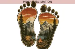Vintage Bigfoot Footprints PNG, Camping Footprint Clipart Product Image 2