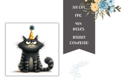 Cartoon Cat Square Coasters, Funny Square Coaster Designs Product Image 2