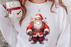 Watercolor Santa Claus Sublimation Clipart, Santa PNG Product Image 2