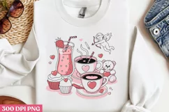 Coffee Valentine's Day PNG, Cozy Valentine Sublimation PNG Product Image 1