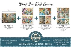 Mixed Media Colorful Spring Birds Printable Sheets Product Image 2