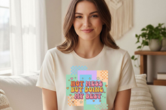 Hot Mess But Doing My Best PNG, Retro Pastel Quote Clipart Product Image 3