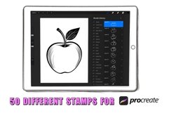 50 Apples Procreate Stamps Brushes Product Image 2