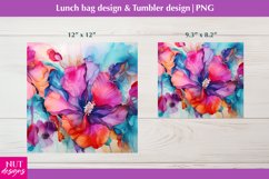 Floral Lunch bag design, Floral Alcohol art sublimation Product Image 2