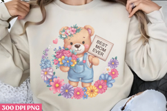 Best mom ever PNG, Cute Animals Mothers Day Clipart PNG Product Image 1