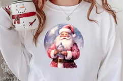 Santa Claus In Snow Globe Clipart Sublimation, Christmas SVG Product Image 2