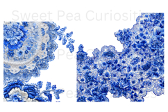 Blue Toile, Ephemera, PNG, Clipart, Junk Journal, flowers Product Image 2