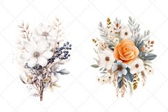 Snowy Wildflowers Sublimation Clipart |Winter Meadow Clipart Product Image 2
