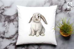 Cute Bunny Rabbit Watercolor Clipart Sublimation PNG Product Image 3
