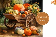 Farmhouse Tumbler Sublimation, Watercolor Pumpkins Tumbler Product Image 2