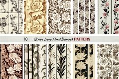 10 Ivory Floral Damask Seamless Digital Paper For Download Product Image 2
