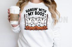 Hangin’ With My Boos PNG, Funny Ghost Halloween Shirt Product Image 2